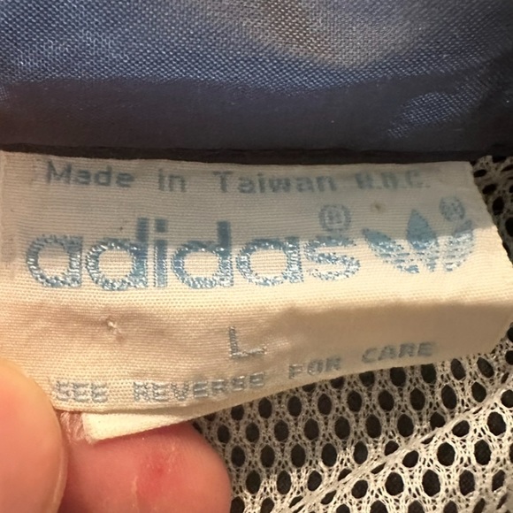 Adidas Vintage Black & Red 1/2 Zip Mesh Lined Windbreaker Jacket Adult Size L - Picture 6 of 7